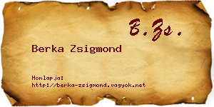 Berka Zsigmond névjegykártya