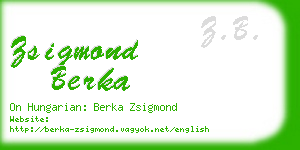 zsigmond berka business card